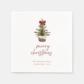 Rustic Mini Christmas Tree Holiday Party Napkins Serviette (Vorderseite)