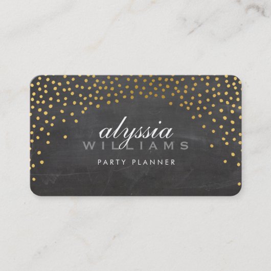 RUSTIC MINI CONFETTI niedliche Goldfolienkatone Visitenkarte (Vorderseite)
