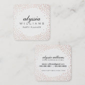 RUSTIC MINI CONFETTI niedlicher luxuriöser Kupferf Quadratische Visitenkarte (Vorne/Hinten)