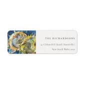 Rustic Minimal Blue Yellow Sunflower Address (Vorne)