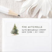 Rustic Minimal Christmas Pine Tree Return Address (Insitu)
