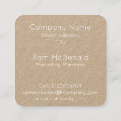 RUSTIC MINIMAL TEMPLATE DESIGN Business LOGO WEISS Quadratische Visitenkarte (Rückseite)