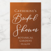 Rustic Minimalist Bridal Shower Personalized Mini Weinetikett (Einzelnes Label)