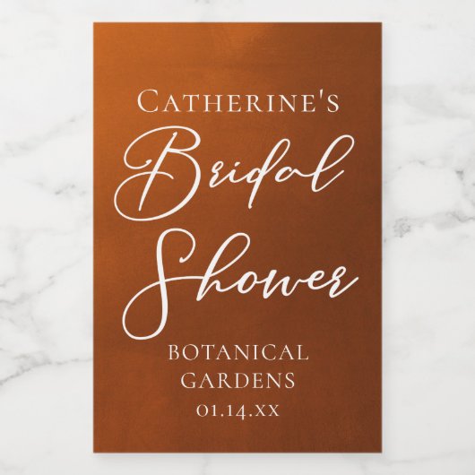 Rustic Minimalist Bridal Shower Personalized Mini Weinetikett (Einzelnes Label)