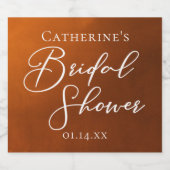 Rustic Minimalist Bridal Shower Personalized Schaumweinetikett (Einzelnes Label)