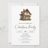 Rustic Minimalist Neutral Earthy Cozy Xmas Party Einladung (Vorderseite)