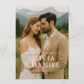 Rustic Minimalist Simple Photo Wedding Invitation Einladung (Vorderseite)