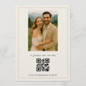 Rustic Minimalist Simple Photo Wedding Invitation Einladung (Rückseite)