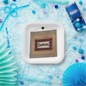 Rustic Minimalist Simplify Word Art Sign Pappteller (Party)