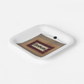 Rustic Minimalist Simplify Word Art Sign Pappteller (Gewinkelt)