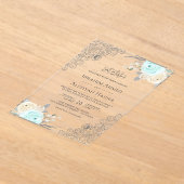 Rustic Mint Green Floral Lace Muslim Wedding Acryleinladungen (Ablage )