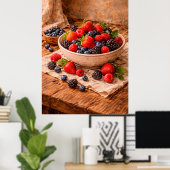 Rustic Mixed Berries Still Life a Cozy Food Poster (Heimbüro)