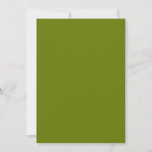 Rustic Modern Bright Olive Green Wedding Einladung (Rückseite)