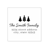 Rustic Modern Christmas Trees Return Address Gummistempel (Prägung)