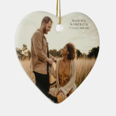 Rustic Modern Engagement Photo Heart Keepsake  Keramik Ornament (Rechts)