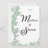 Rustic Modern Eucalyptus Greenery Wedding Einladung (Rückseite)