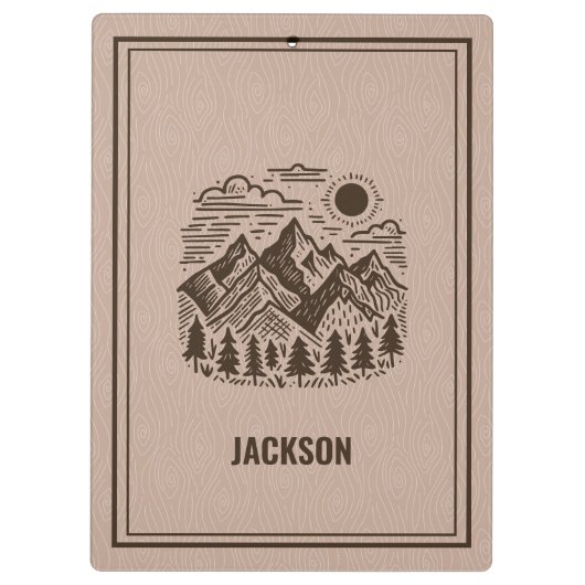 Rustic Modern Mountain Custom Klemmbrett (Rückseite)