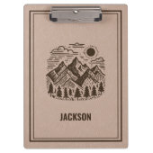 Rustic Modern Mountain Custom  Klemmbrett (Vorderseite)