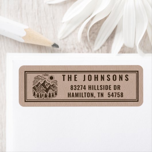 Rustic Modern Mountain Custom Return Address Label (Insitu)