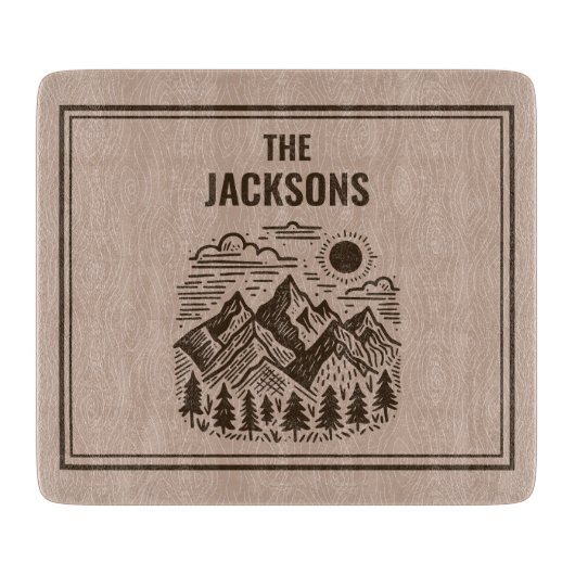 Rustic Modern Mountain Custom Schneidebrett (Vorderseite)