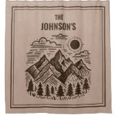 Rustic Modern Mountains Custom Duschvorhang (Vorderseite)