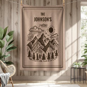 Rustic Modern Mountains Custom Fleecedecke