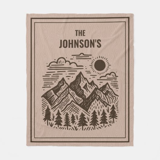 Rustic Modern Mountains Custom Fleecedecke (Vorderseite)