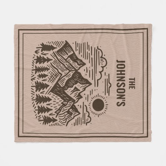 Rustic Modern Mountains Custom Fleecedecke (Vorderseite (Horizontal))