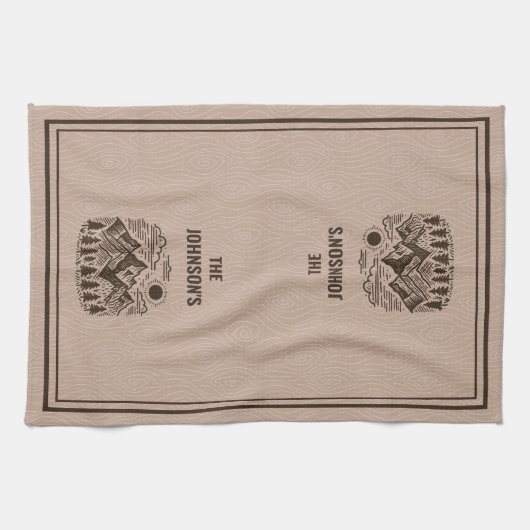 Rustic Modern Mountains Custom Geschirrtuch (Horizontal)