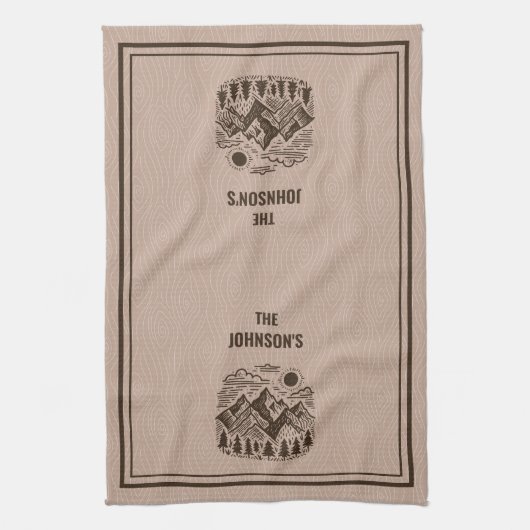 Rustic Modern Mountains Custom Geschirrtuch (Vertikal)