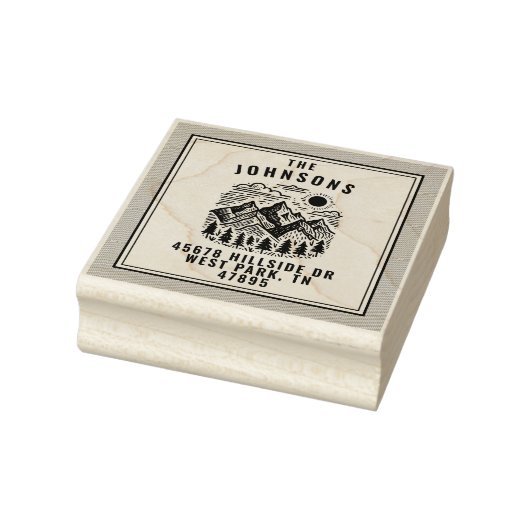 Rustic Modern Mountains Custom Gummistempel (Stempel)