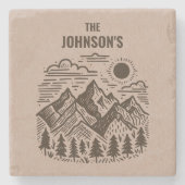 Rustic Modern Mountains Custom Steinuntersetzer (Vorderseite)