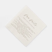 Rustic Modern Script Fun Facts Wedding Serviette (Ecke)