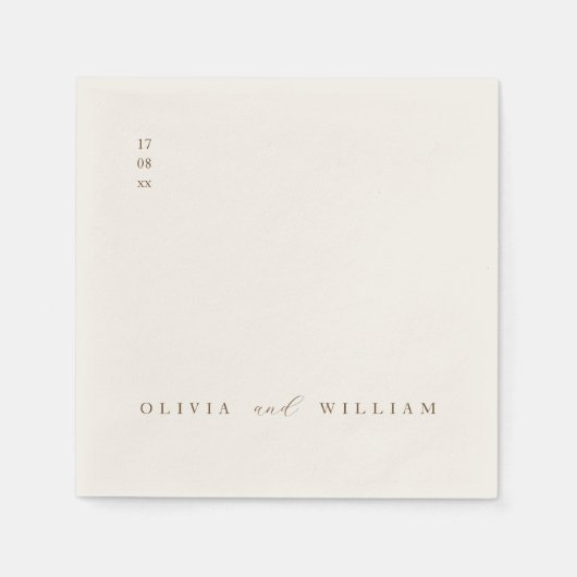 Rustic Modern Script Personalized Wedding Cocktail Serviette (Vorderseite)