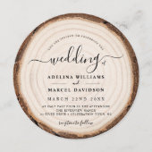 Rustic Modern Wood Natural Elegant Barn Wedding Einladung (Vorderseite)