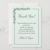 Rustic Monochrome Wedding Dankeschön Card Dankeskarte (Vorderseite)