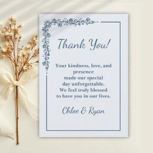 Rustic Monochrome Wedding Dankeschön Card Dankeskarte