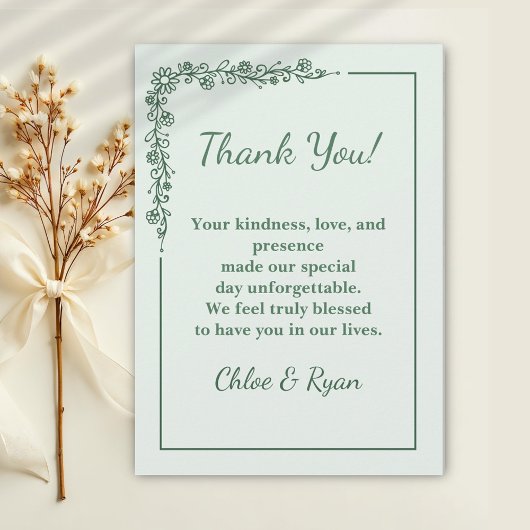 Rustic Monochrome Wedding Dankeschön Card Dankeskarte