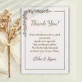 Rustic Monochrome Wedding Dankeschön Card Dankeskarte