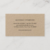 Rustic Monogram Black Floral Wreath Kraft Florist Visitenkarte (Rückseite)