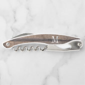 Rustic Monogram Initial Script Flasche Custom  Kellnermesser (Rückseite)