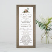 Rustic Monogram Tree & Burlap Wedding Program Programm (Stehend Vorderseite)