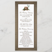 Rustic Monogram Tree & Burlap Wedding Program Programm (Vorderseite)