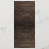 Rustic Monogram Wedding Menu Card Programm (Rückseite)