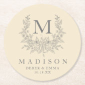 Rustic Monogram Wedding Paper Untersetzer (Vorderseite)
