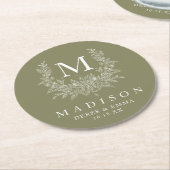 Rustic Monogram Wedding Paper Untersetzer (Angewinkelt)