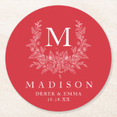 Rustic Monogram Wedding Paper Untersetzer (Vorderseite)