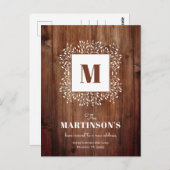 Rustic Monogram Wir haben eine neue Adresse versch Postkarte (Vorne/Hinten)