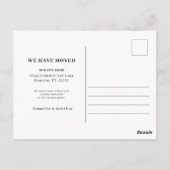 Rustic Monogram Wir haben eine neue Adresse versch Postkarte (Rückseite)