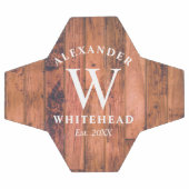 Rustic Monogram Wood Soccer Ball (Flach)